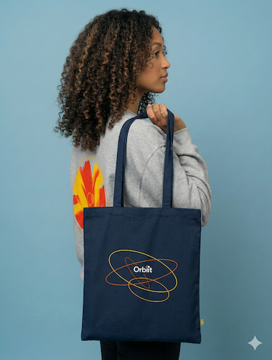 Blue Orbiit Tote Bag